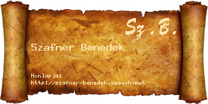 Szafner Benedek névjegykártya
