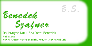 benedek szafner business card